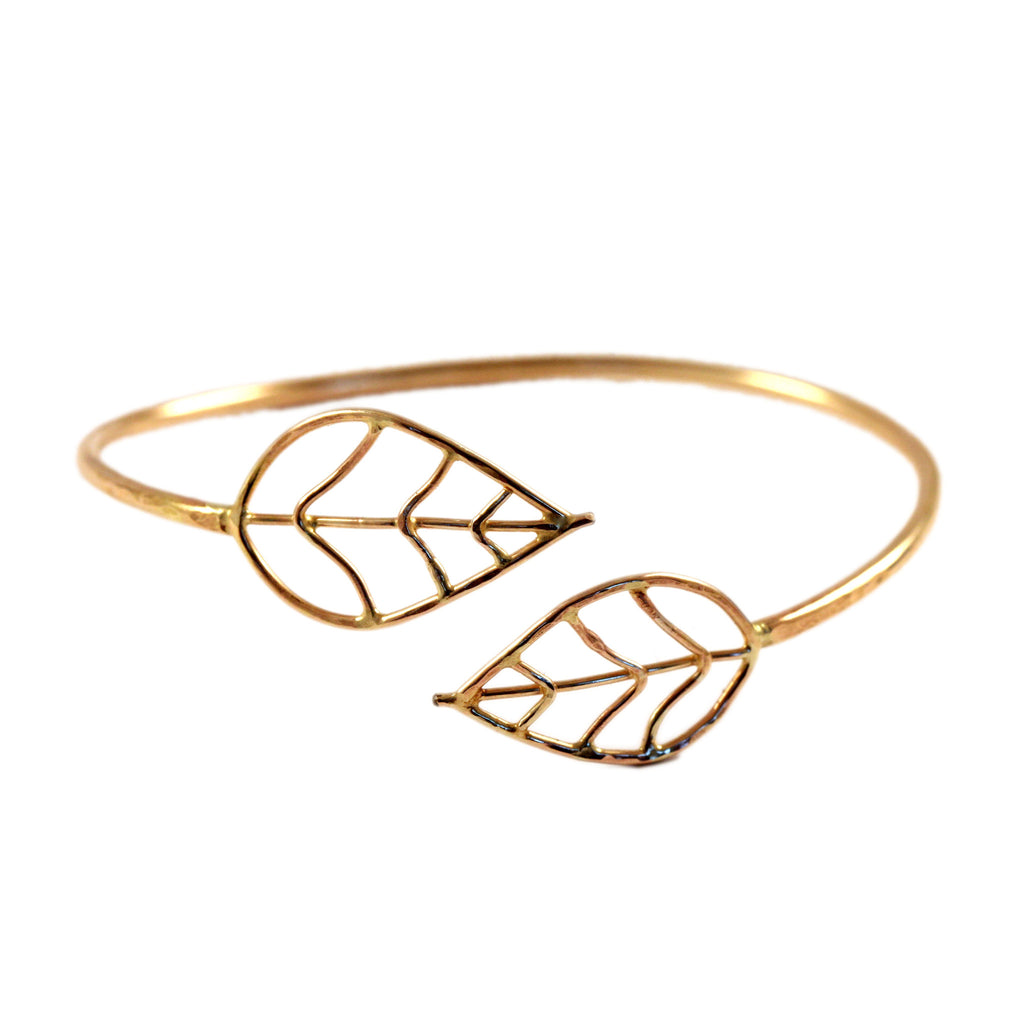 Hammered Double Leaf Cuff