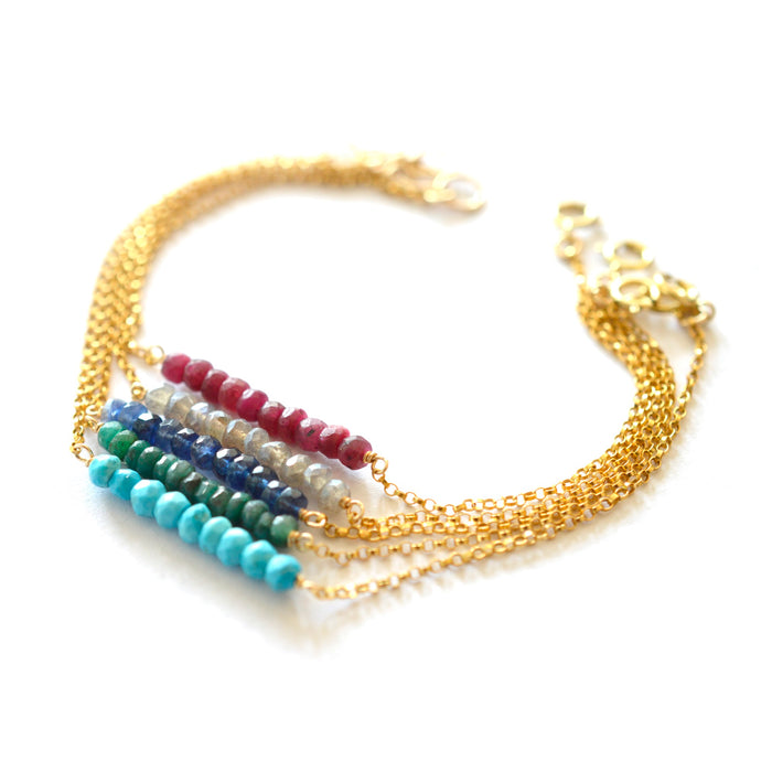 Beaded Bar Bracelet Set by Aquarian Thoughts Jewelry