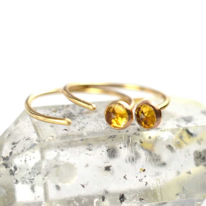 Citrine Ear Huggers by Aquarian Thoughts Jewelry
