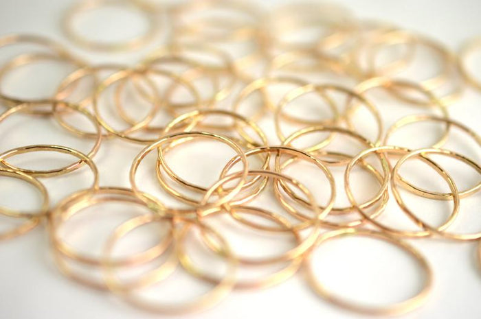 Hammered Gold Fill Stacking Ring - Set of 3