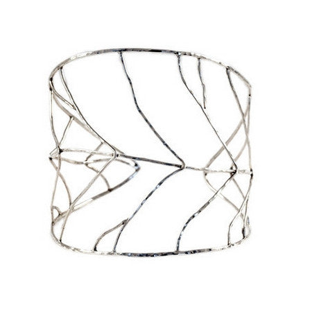 Organic Silver Leaf Cuff Bracelet
