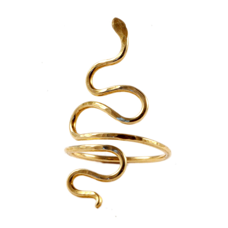 Hammered Serpent Wrap Ring