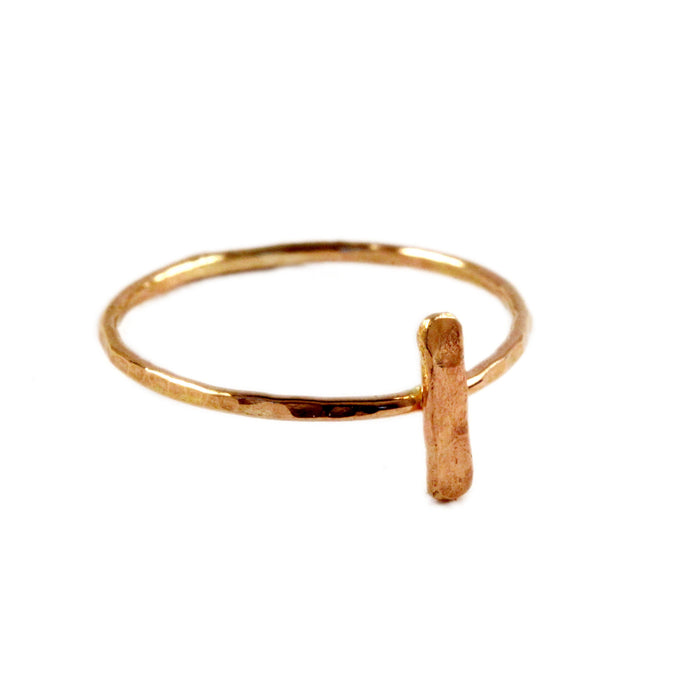 Hammered "One Soul" Bar Ring
