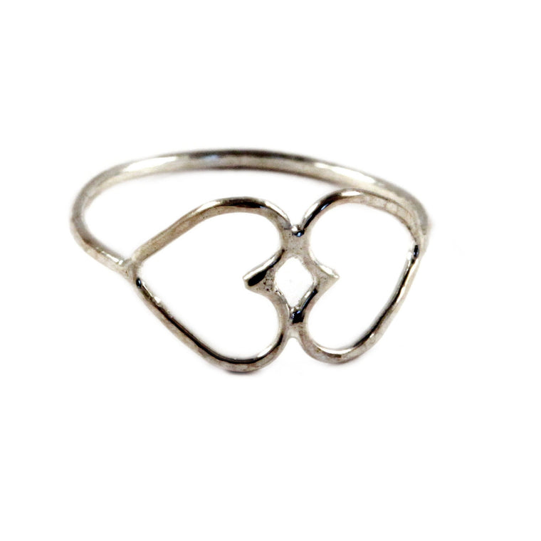 Hammered Double the Love Ring