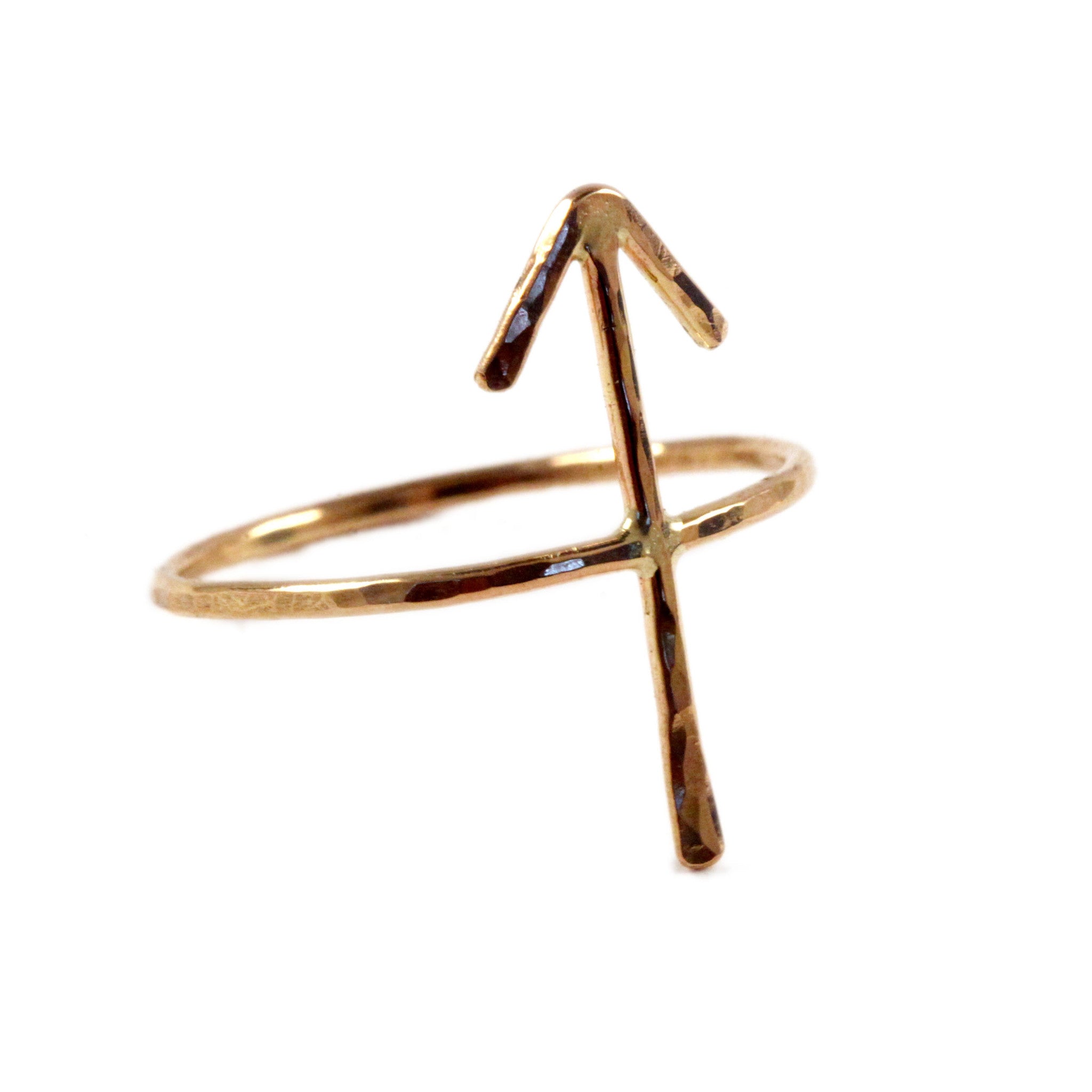 Hammered Runic Symbol "Victory" Ring