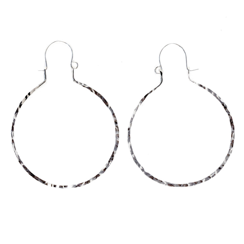 hammered hoop earrings, aquarian thoughts jewelry