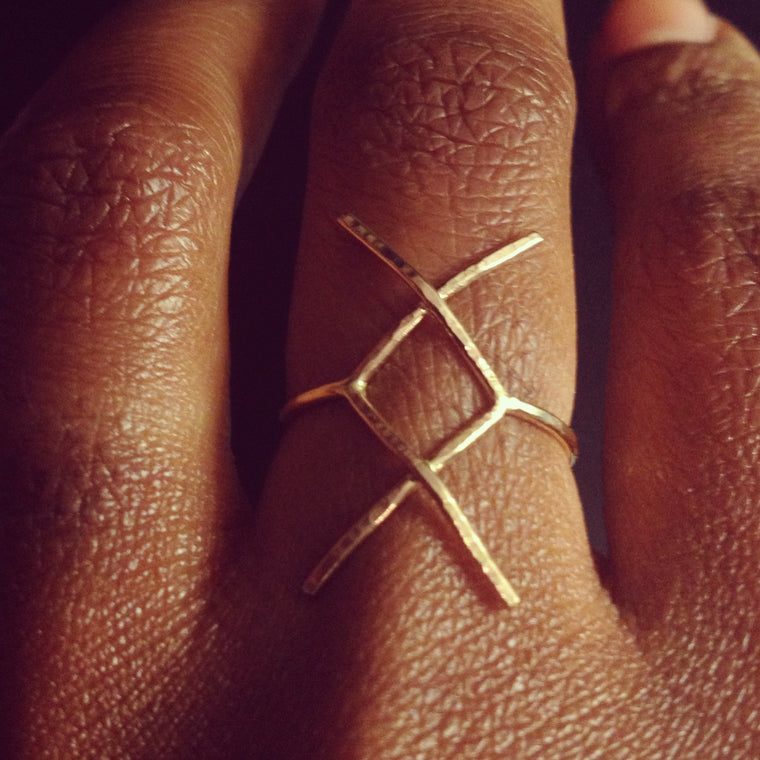 Hammered "New Beginnings" Ring