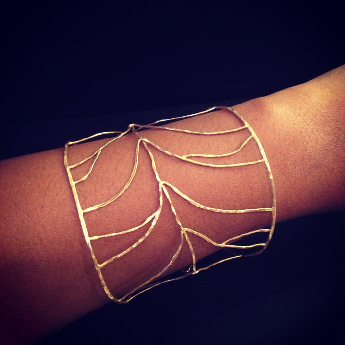 Organic Gold Leaf Cuff Bracelet