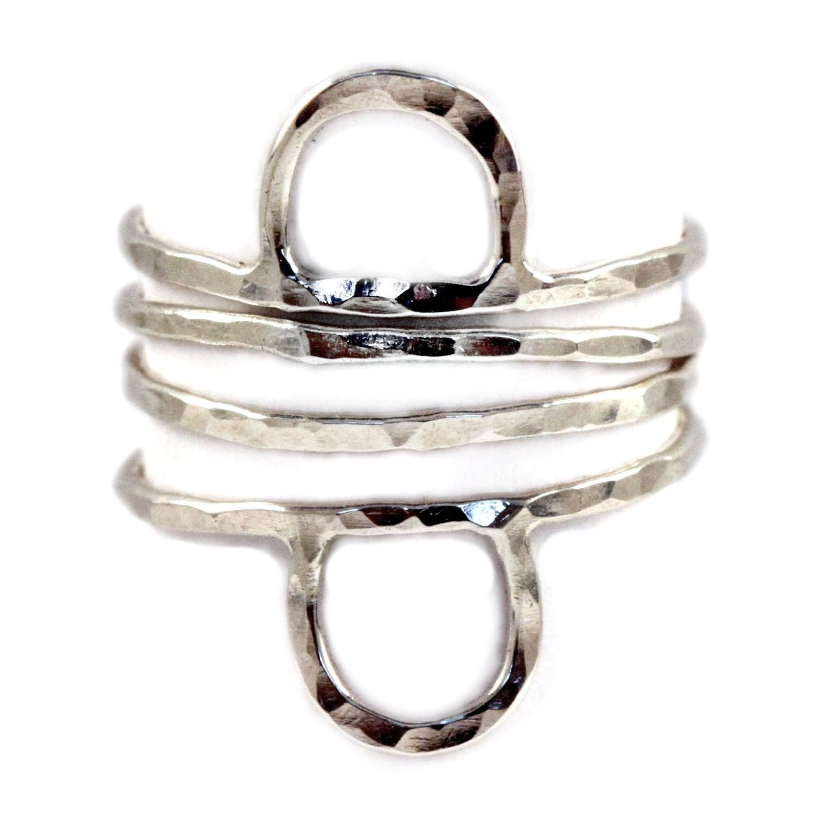 silver stacking ring set, aquarian thoughts jewelry