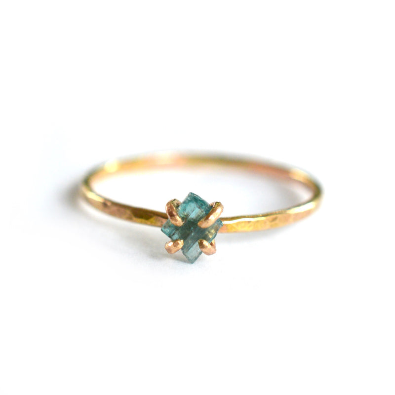 Paraiba Tourmaline in 14kt ring with diamond accents - Jewelry by Tim and  Friends