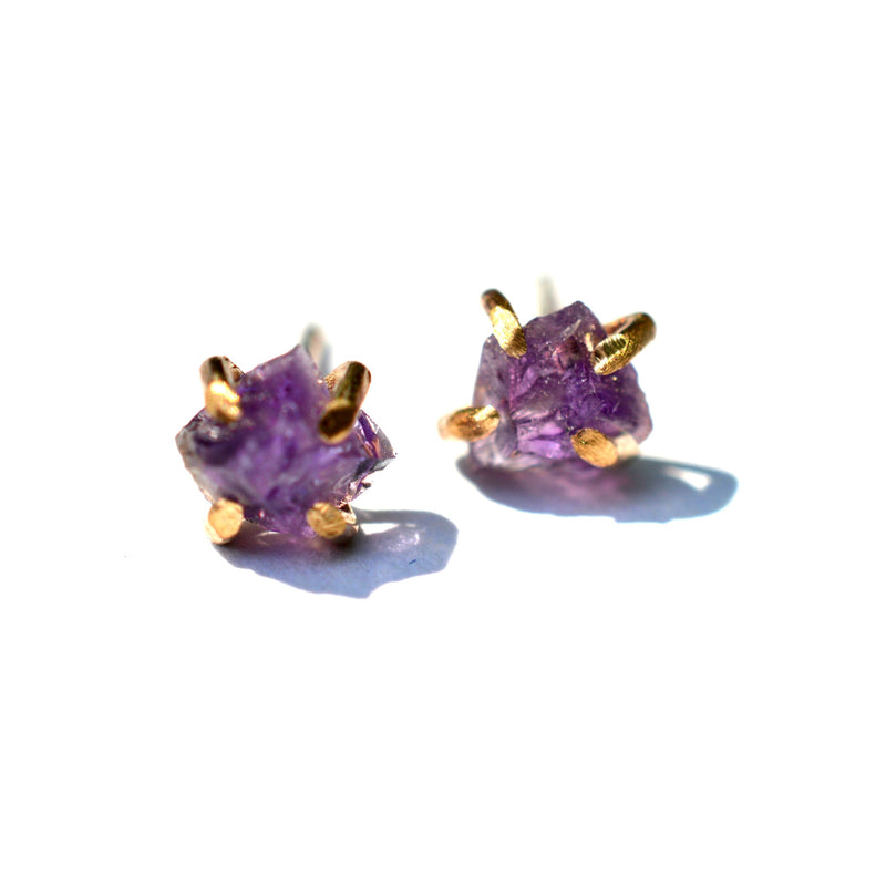 Amethyst Posts Earrings by Aquarian Thoughts Jewelry