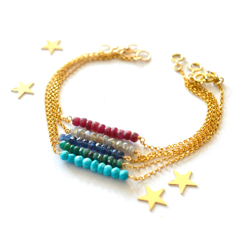 Beaded Bar Bracelet by Aquarian Thoughts Jewelry