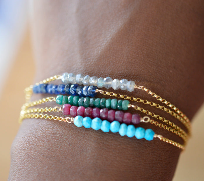 Beaded Bar Bracelet by Aquarian Thoughts Jewelry