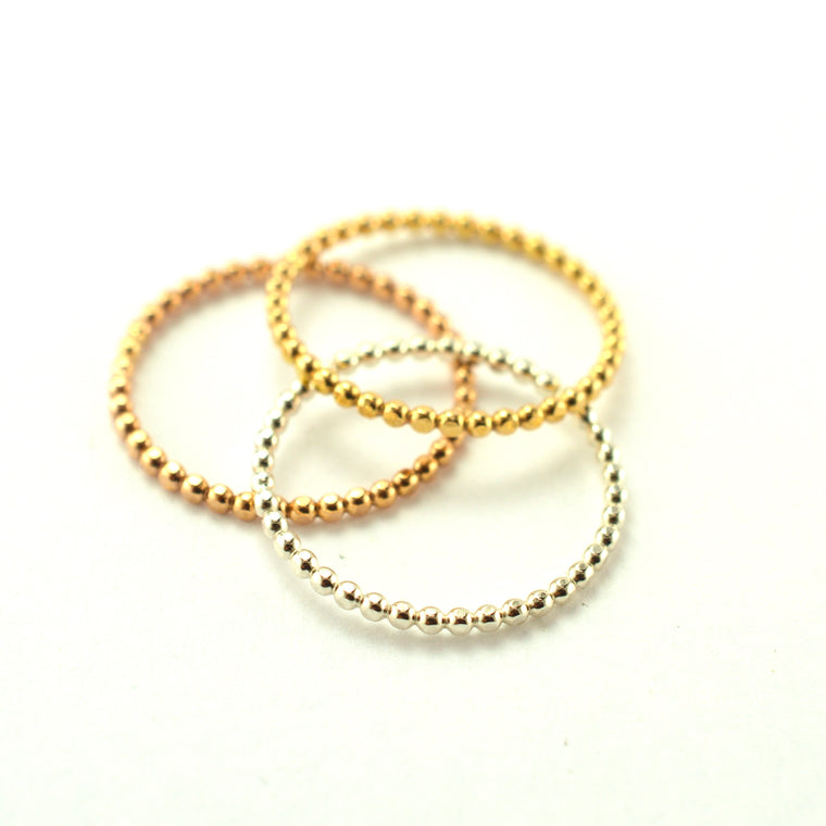 Thin Beaded Stacking Ring