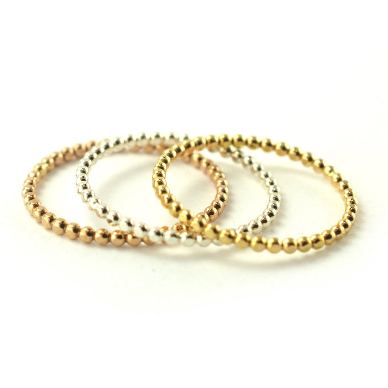 Thin Beaded Stacking Ring