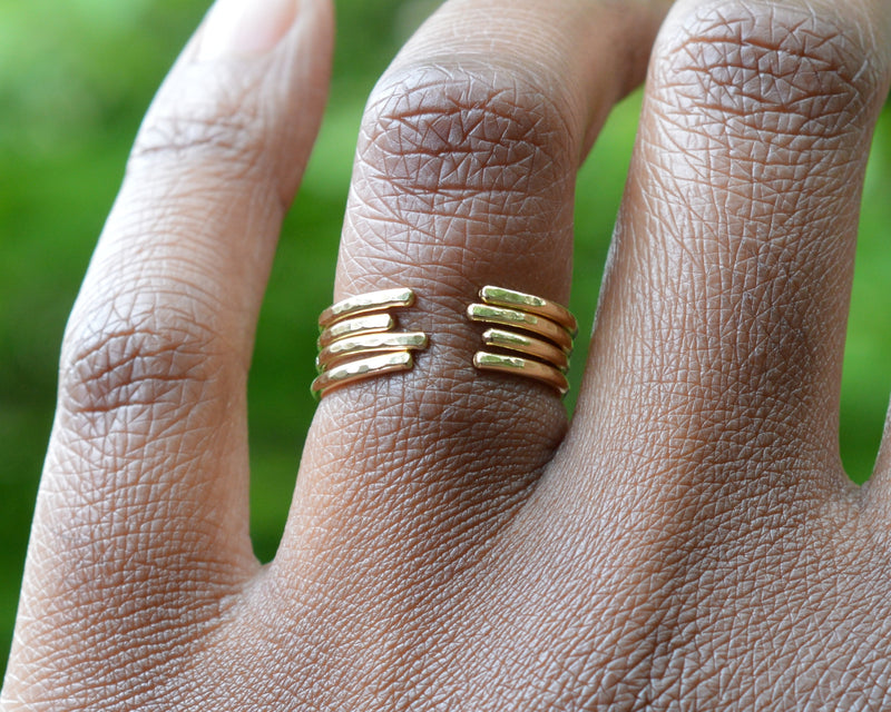 bronze hammered cuff rings by aquarian thoughts jewelry