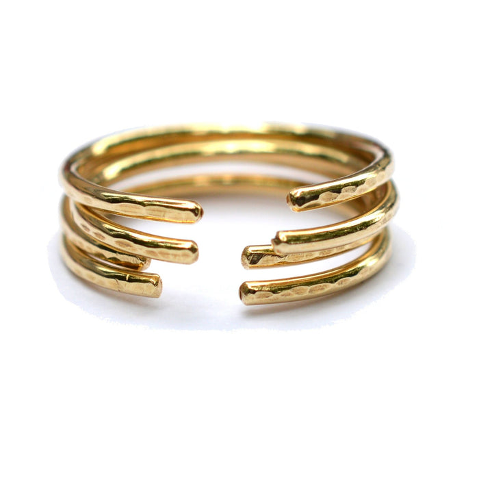 Gold Hammered Cuff Ring