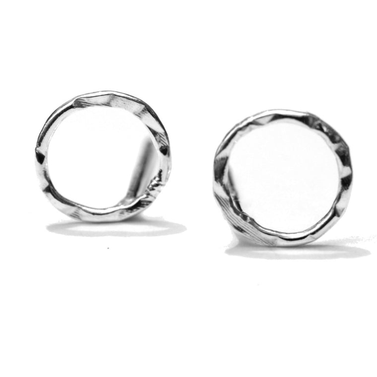 Hammered Circle Post Earring
