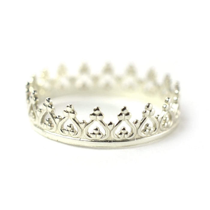 Silver Princess Crown Stacking Ring