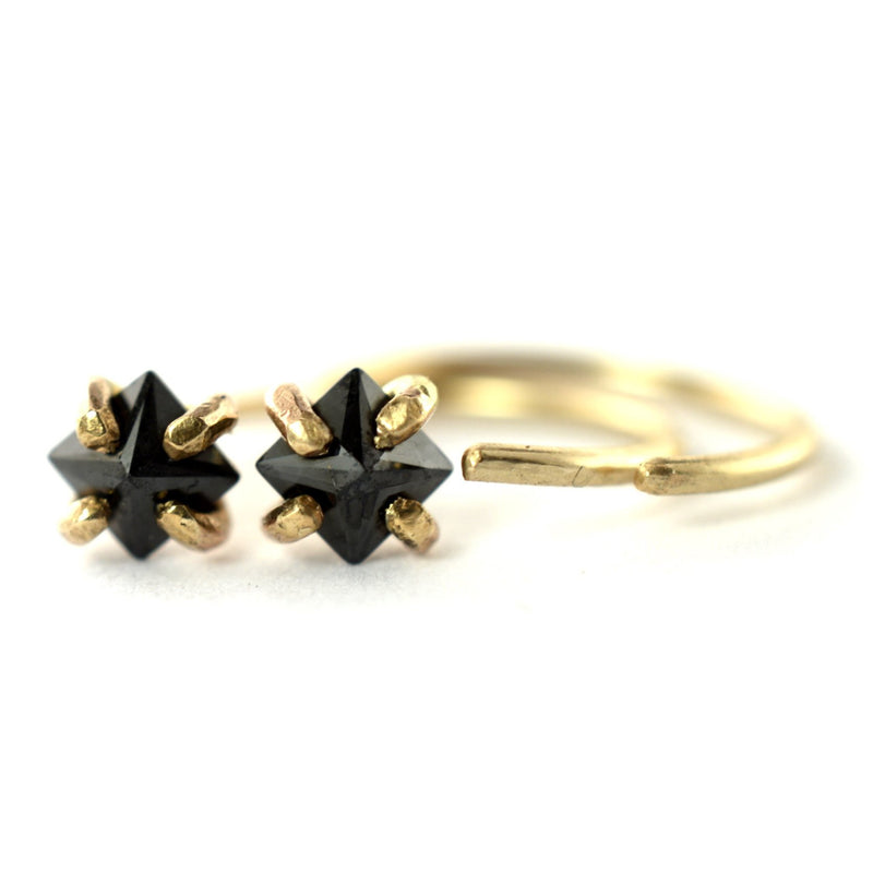 Black CZ Ear Huggers by Aquarian Thoughts Jewelry