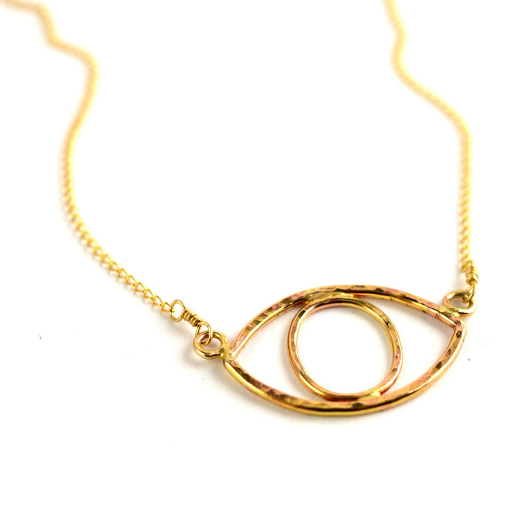 Hammered All Seeing Eye Necklace