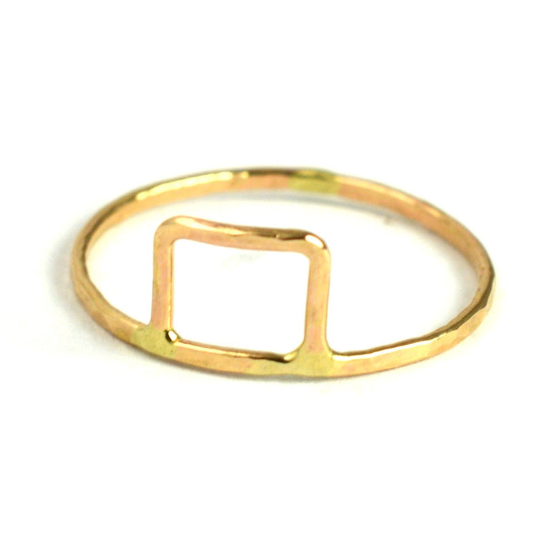 hammered rectangle stacking ring by aquarian thoughts jewelry