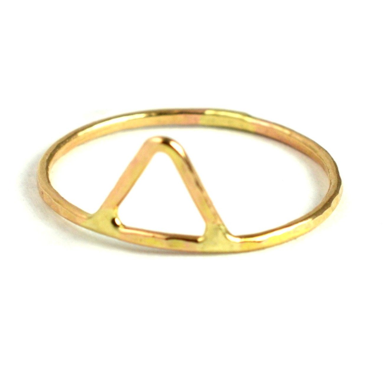 hammered triangle stacking ring by aquarian thoughts jewelry