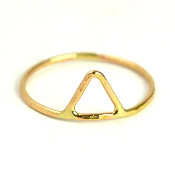 hammered triangle stacking ring by aquarian thoughts jewelry