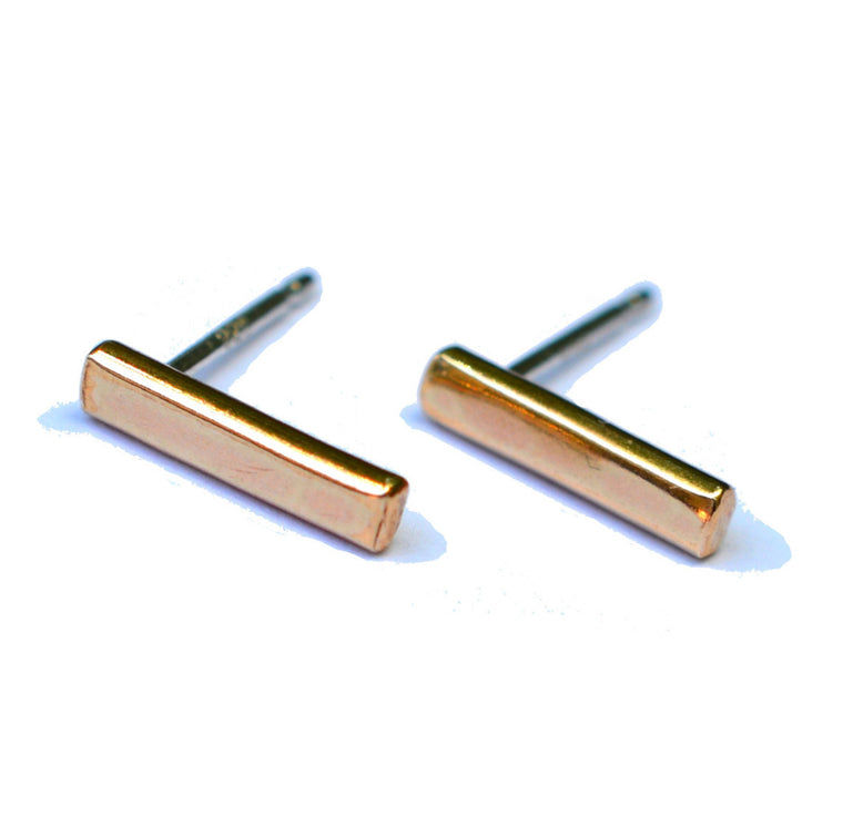 Tiny Bar Stud Earrings