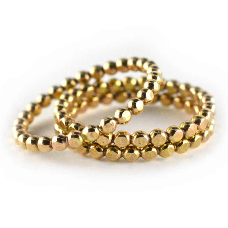 Gold Beaded Stacking Ring