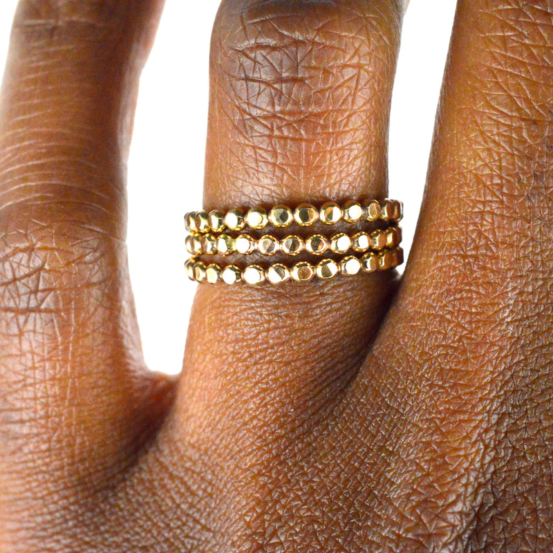 aquarianthoughts jewelry, gold stacking rings