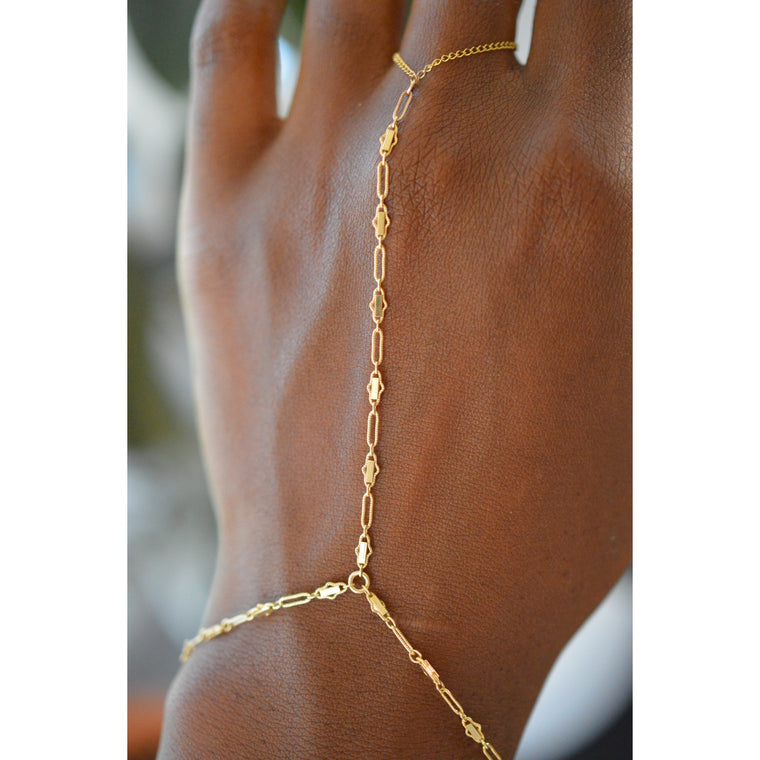 Ornate Finger Chain Bracelet