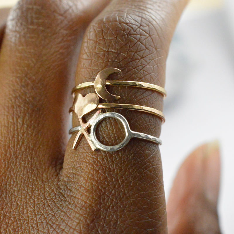 Tiny Crescent Moon Ring