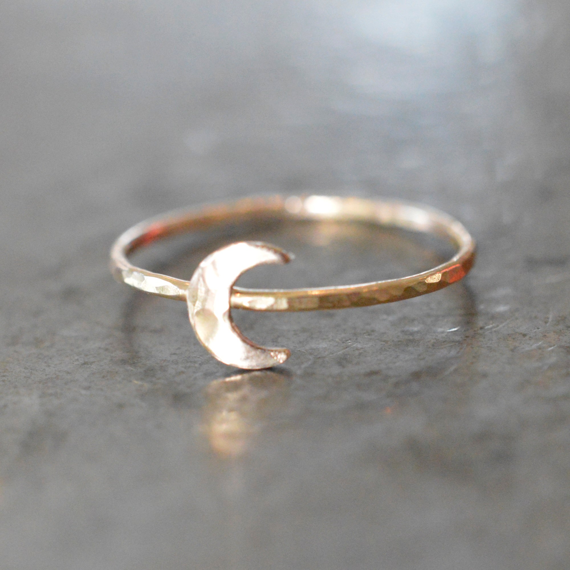 Tiny Crescent Moon Ring – Aquarian Thoughts Jewelry