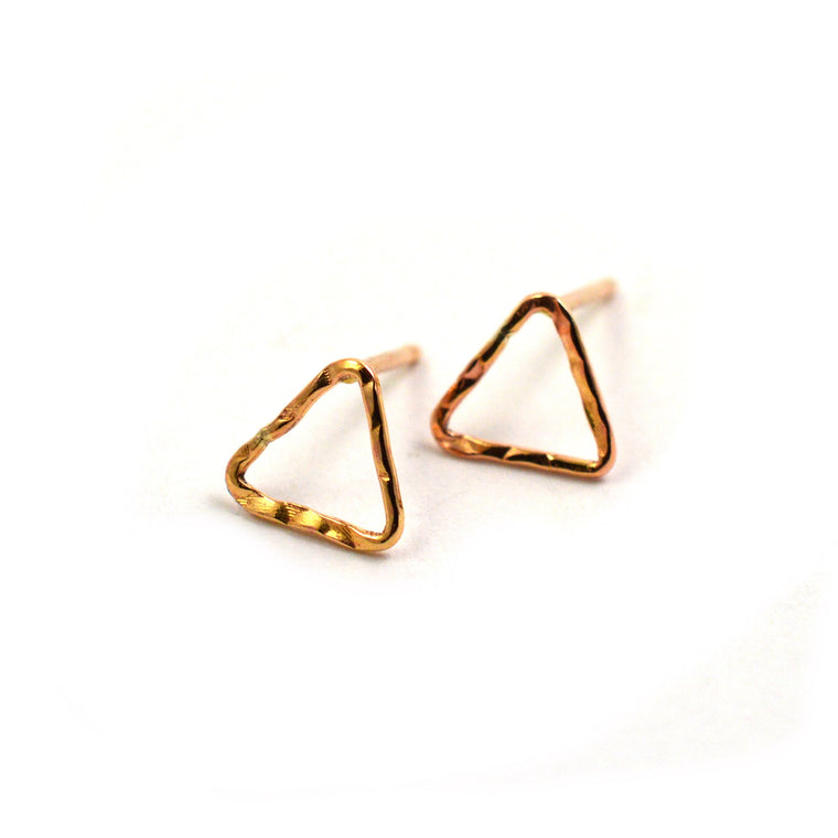Hammered Triangle Stud Earrings