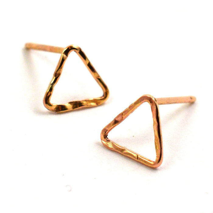 triangle stud earrings, aquarian thoughts jewelry