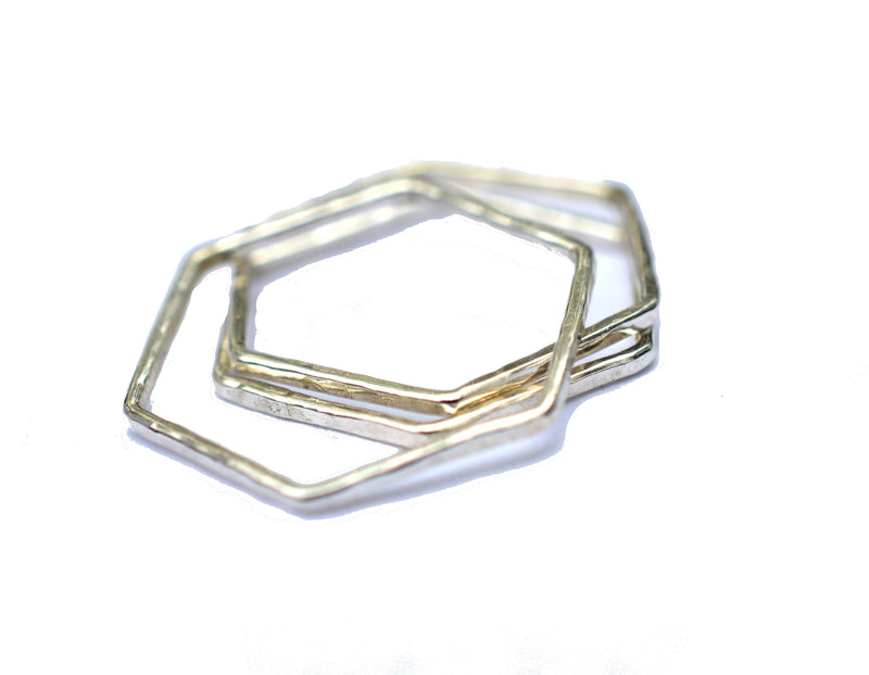 geometric stacking rings by aquarian thoughts jewelry