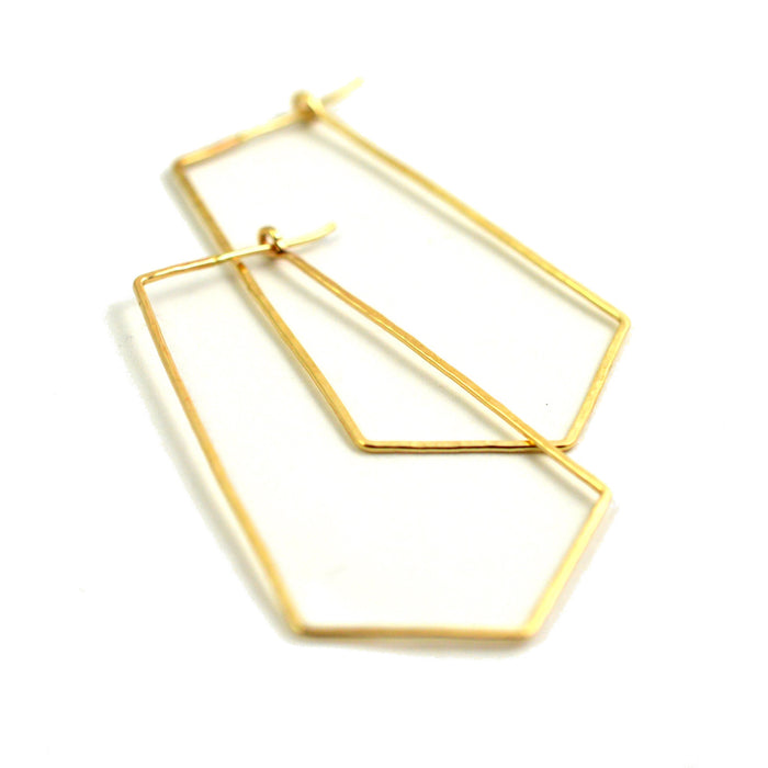 skinny chevron hoop earrings, aquarian thoughts jewelry