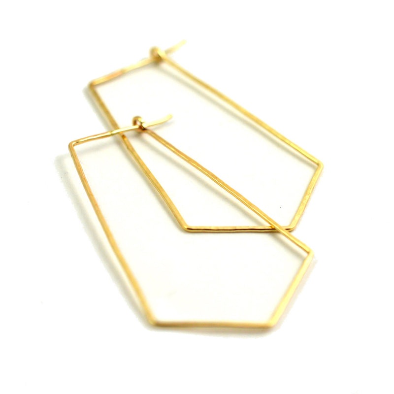 skinny chevron hoop earrings, aquarian thoughts jewelry