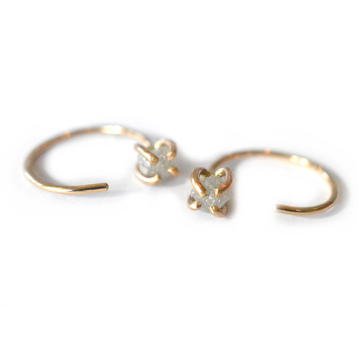 Rough Diamond Ear Hugger Hoops