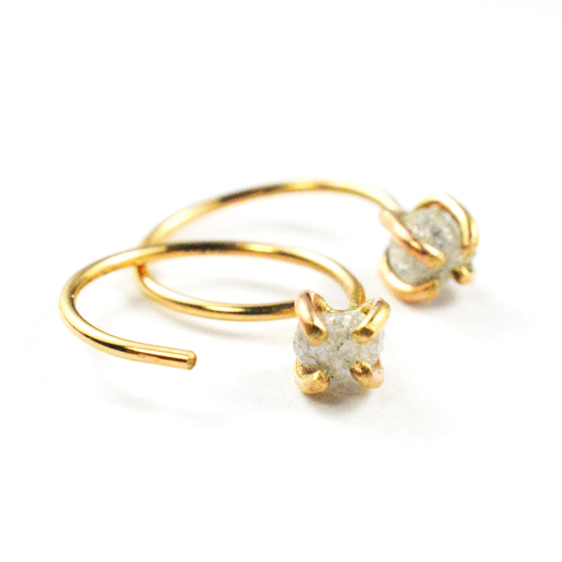 Rough Diamond Ear Hugger Hoops