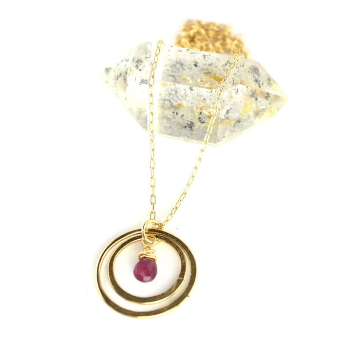 Geometric Birthstone Necklace