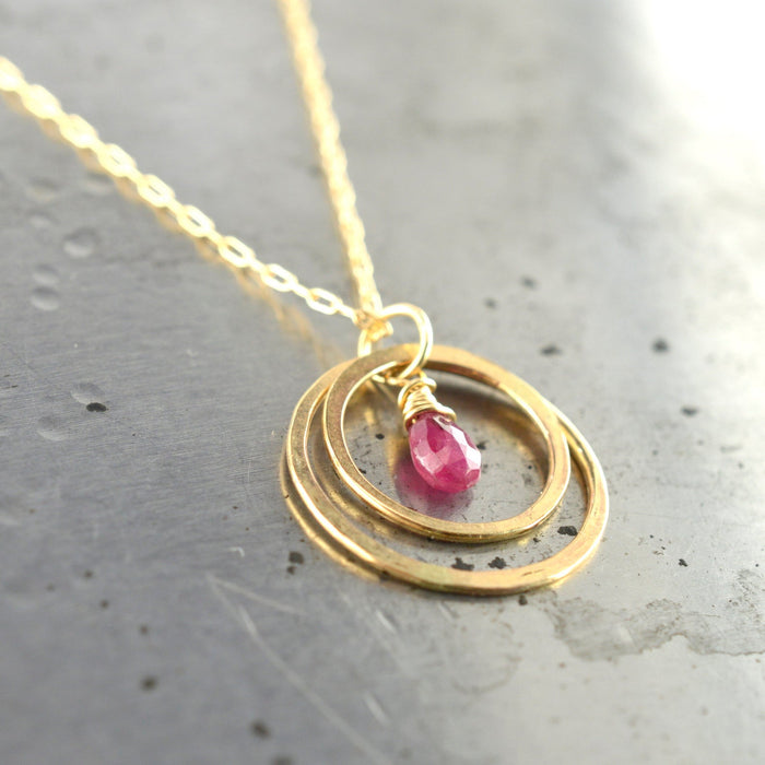 Geometric Birthstone Necklace