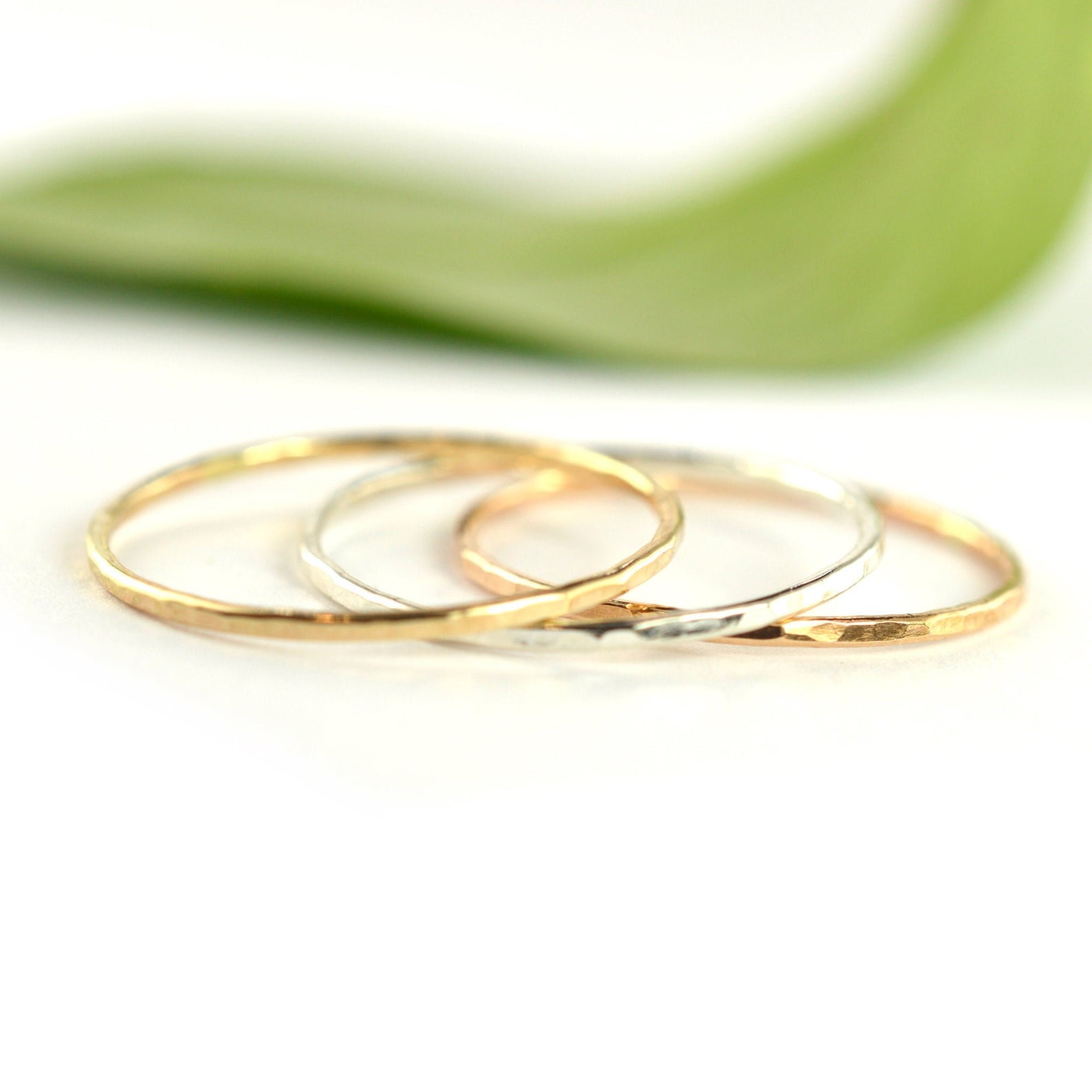 Size 8 / Mix Metal Stackable Rings Set of 3