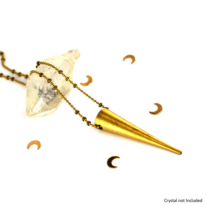 Brass Spike Pendant Necklace, Aquarian Thoughts Jewelry