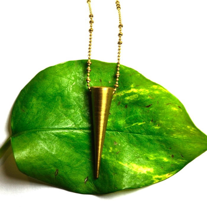Brass Spike Pendant Necklace, Aquarian Thoughts Jewelry