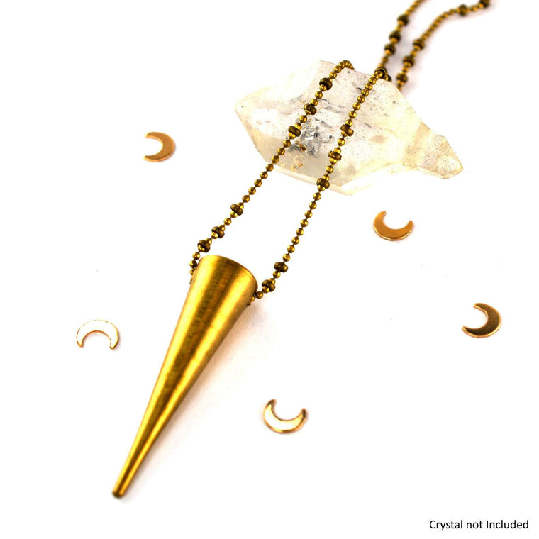 Brass Spike Pendant Necklace