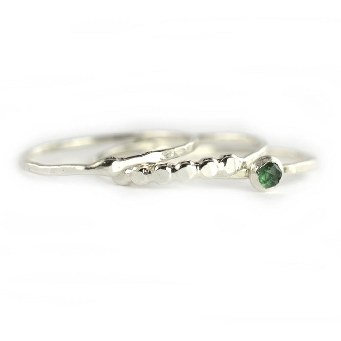 Size 5.5 / Emerald Stacking Ring Set of 3