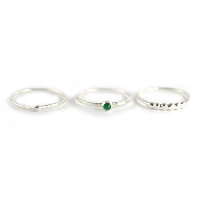 Size 5.5 / Emerald Stacking Ring Set of 3