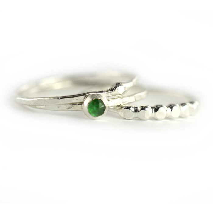 Size 5.5 / Emerald Stacking Ring Set of 3